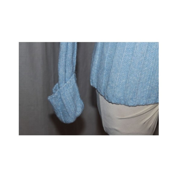 Women's Old Navy Blue Wool Blend Turtleneck Ribbed Knit Cuffed Sweater Size S - Picture 5 of 6